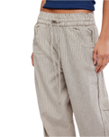 Something Good Pull-On Barrel Trousers in Ivory Combo