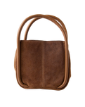 The Free People Womens Barlow Suede Bucket Bag in Cognac