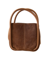 The Free People Womens Barlow Suede Bucket Bag in Cognac
