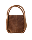 The Free People Womens Barlow Suede Bucket Bag in Cognac