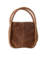 The Free People Womens Barlow Suede Bucket Bag in Cognac