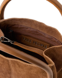 The Free People Womens Barlow Suede Bucket Bag in Cognac