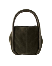 The Free People Womens Barlow Suede Bucket Bag in Dark Olive