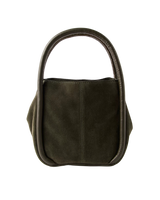 The Free People Womens Barlow Suede Bucket Bag in Dark Olive