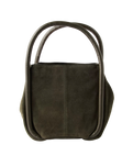 The Free People Womens Barlow Suede Bucket Bag in Dark Olive