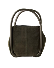 The Free People Womens Barlow Suede Bucket Bag in Dark Olive