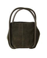 The Free People Womens Barlow Suede Bucket Bag in Dark Olive