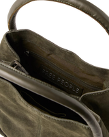 The Free People Womens Barlow Suede Bucket Bag in Dark Olive