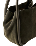 The Free People Womens Barlow Suede Bucket Bag in Dark Olive