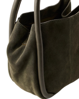 The Free People Womens Barlow Suede Bucket Bag in Dark Olive