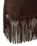 The Free People Womens Finn Fringe Shoulder Bag in Espresso
