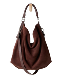Suzie Suede Slouch Tote Bag in Espresso