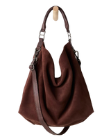 Suzie Suede Slouch Tote Bag in Espresso