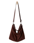 Suzie Suede Slouch Tote Bag in Espresso