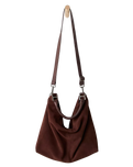 Suzie Suede Slouch Tote Bag in Espresso