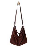 Suzie Suede Slouch Tote Bag in Espresso