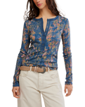 The Free People Womens Jamie Henley Printed Top in Floral Haze