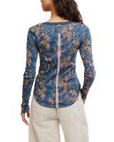 The Free People Womens Jamie Henley Printed Top in Floral Haze