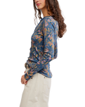 The Free People Womens Jamie Henley Printed Top in Floral Haze