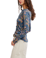 The Free People Womens Jamie Henley Printed Top in Floral Haze