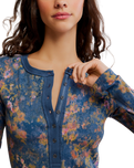 The Free People Womens Jamie Henley Printed Top in Floral Haze