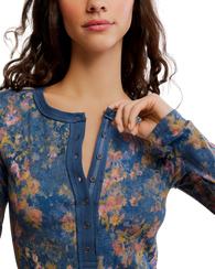 The Free People Womens Jamie Henley Printed Top in Floral Haze
