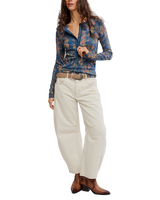The Free People Womens Jamie Henley Printed Top in Floral Haze