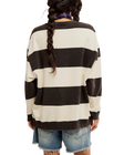 The Free People Womens Classic Stripe Sweatshirt in Black Combo