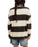 The Free People Womens Classic Stripe Sweatshirt in Black Combo