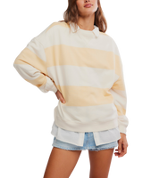 Classic Stripe Sweatshirt in Apricot Combo