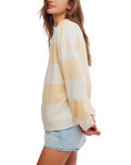 Classic Stripe Sweatshirt in Apricot Combo