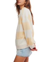 Classic Stripe Sweatshirt in Apricot Combo