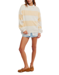 Classic Stripe Sweatshirt in Apricot Combo