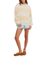 Classic Stripe Sweatshirt in Apricot Combo