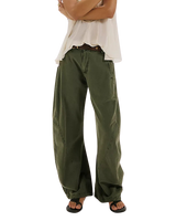 Spotlight Washed Barrel Chino Trousers in Dusty Olive
