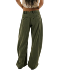 Spotlight Washed Barrel Chino Trousers in Dusty Olive