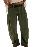 Spotlight Washed Barrel Chino Trousers in Dusty Olive