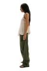 Spotlight Washed Barrel Chino Trousers in Dusty Olive