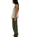 Spotlight Washed Barrel Chino Trousers in Dusty Olive