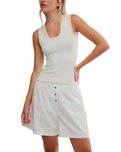 Longer Days Vest in White Alyssum