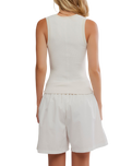 Longer Days Vest in White Alyssum