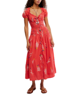 Complete Me Midi Dress in Coral Combo