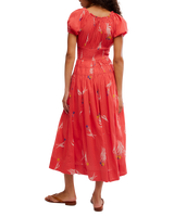Complete Me Midi Dress in Coral Combo