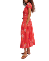 Complete Me Midi Dress in Coral Combo