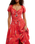 Complete Me Midi Dress in Coral Combo