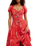 Complete Me Midi Dress in Coral Combo