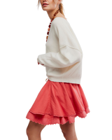 Lady Tulip Mini Skirt in Coral