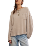 Dawson Pocket Thermal Long Sleeve T-Shirt in Smooth Stone