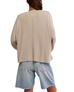 Dawson Pocket Thermal Long Sleeve T-Shirt in Smooth Stone