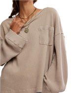 Dawson Pocket Thermal Long Sleeve T-Shirt in Smooth Stone